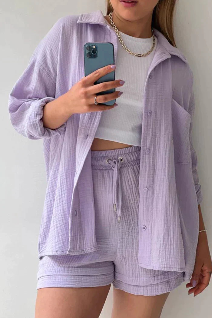 BRSHK - Two-piece set with long sleeves and shorts