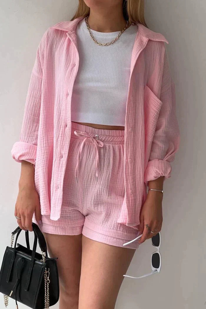 BRSHK - Two-piece set with long sleeves and shorts