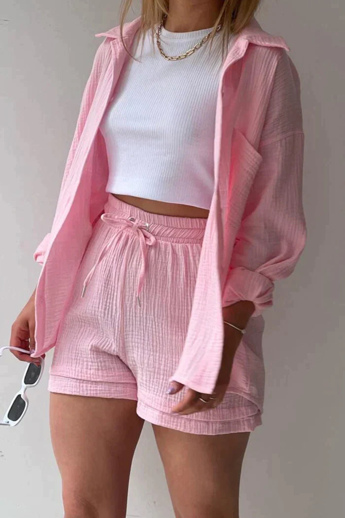 BRSHK - Two-piece set with long sleeves and shorts
