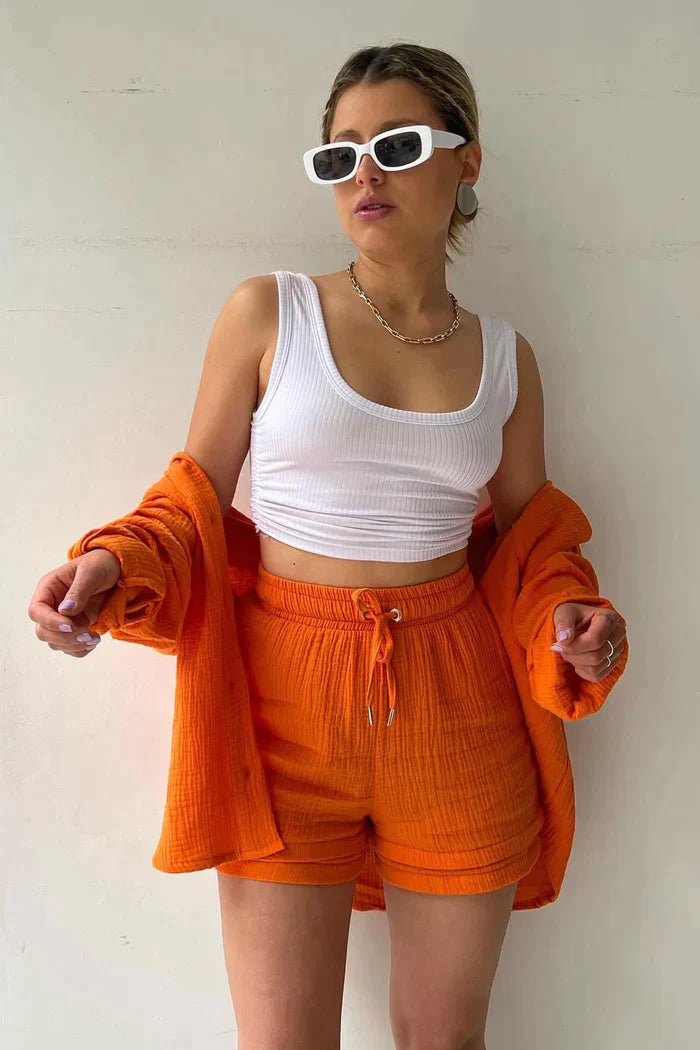 BRSHK - Two-piece set with long sleeves and shorts