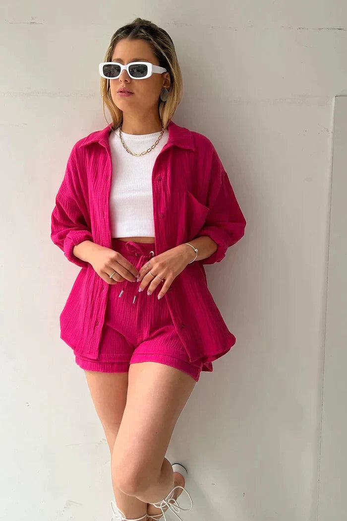 BRSHK - Two-piece set with long sleeves and shorts