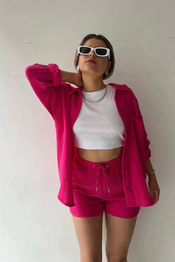 BRSHK - Two-piece set with long sleeves and shorts