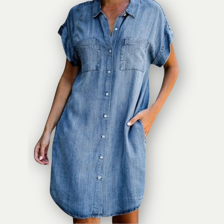 MURIEL - Summery Denim Shirt Dress