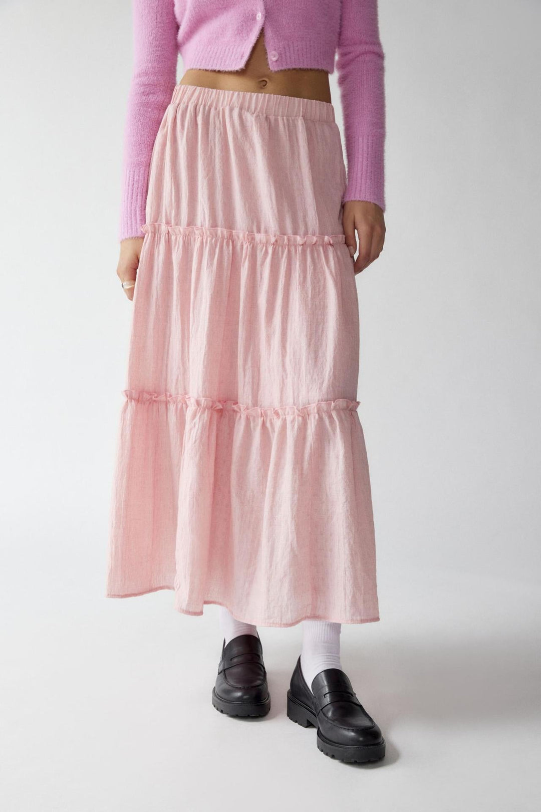 KEMENA - Boho Ruffle Maxi Skirt
