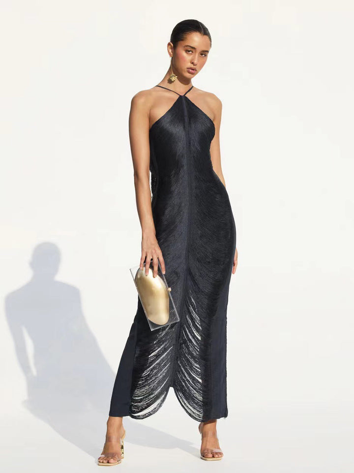 MAURA - Elegant Halter Maxi Dress