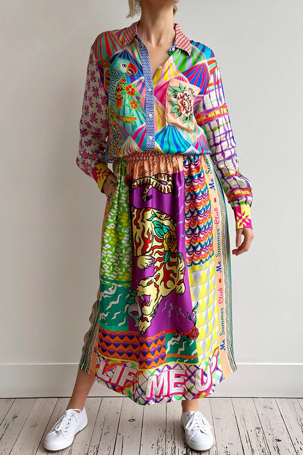 ORIELLE - Colorful Printed Two-Piece Set