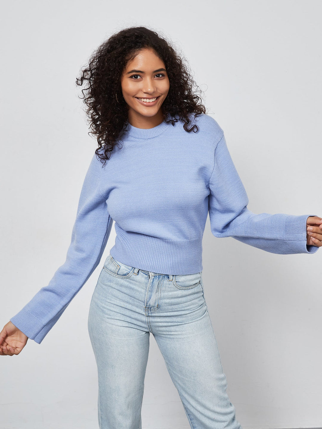 YASZ - Women's Cropped Ribbed Knit Sweater