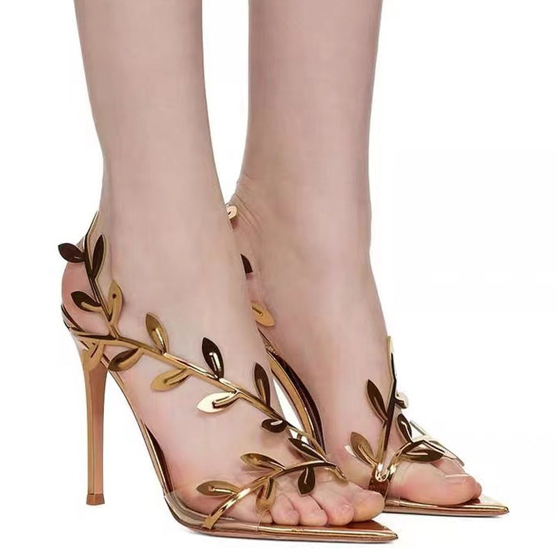 GETA - Elegant Gold Leaf High Heels – LAMIRÉE