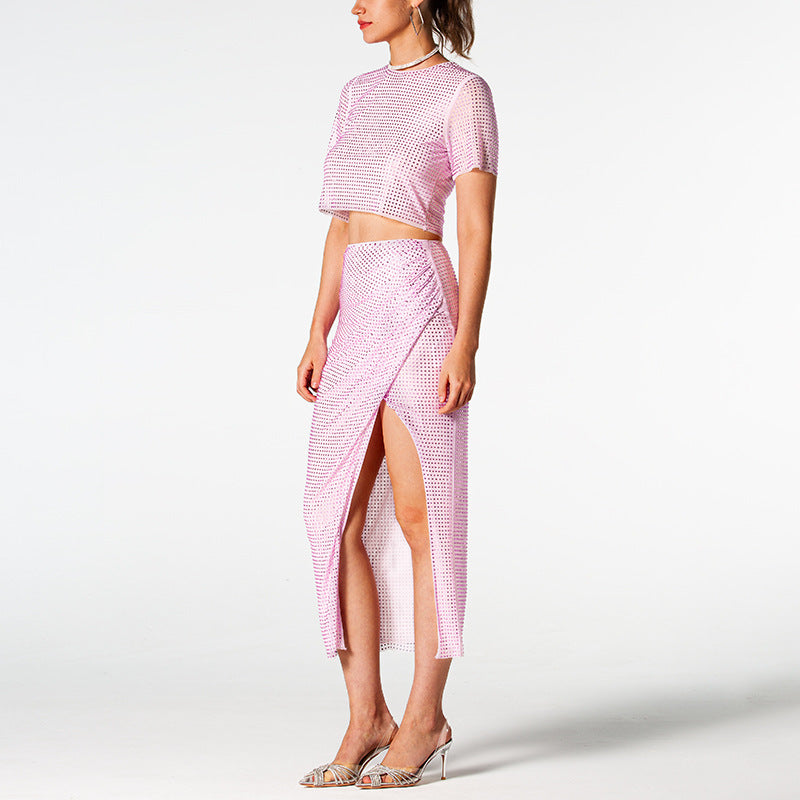 TIARE - Two-Piece Ruched Midi Skirt Set