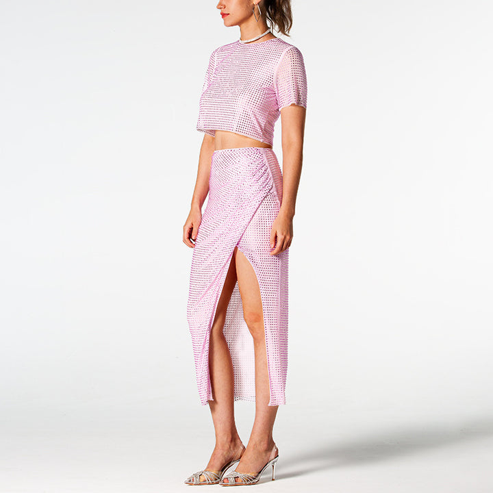TIARE - Two-Piece Ruched Midi Skirt Set