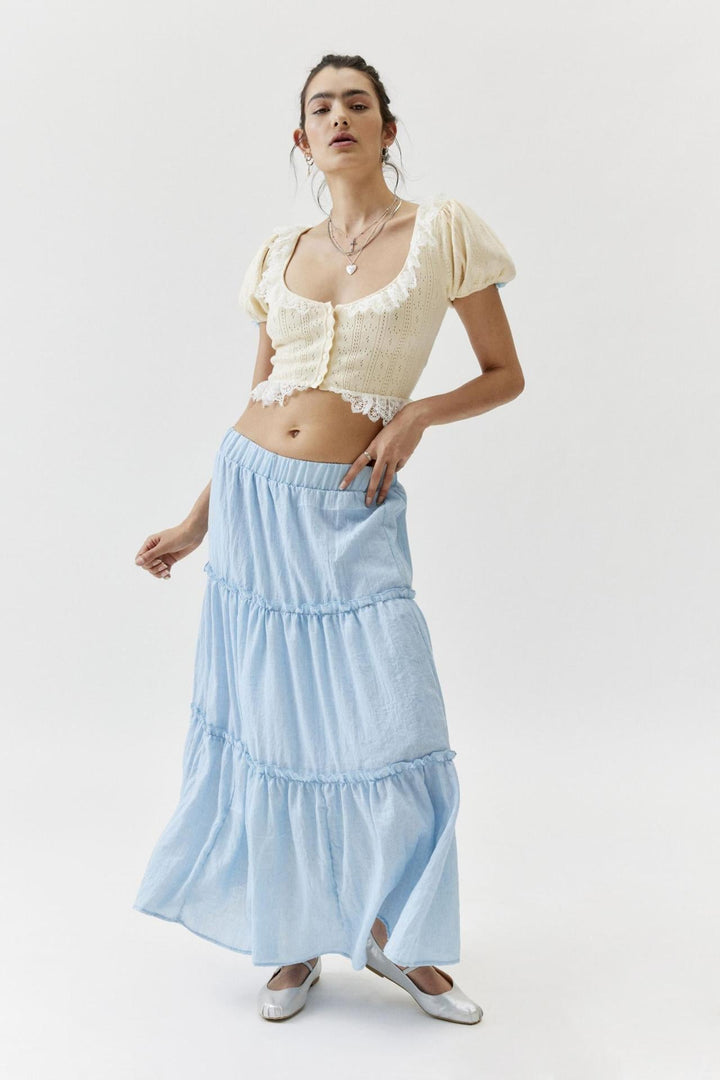 KEMENA - Boho Ruffle Maxi Skirt