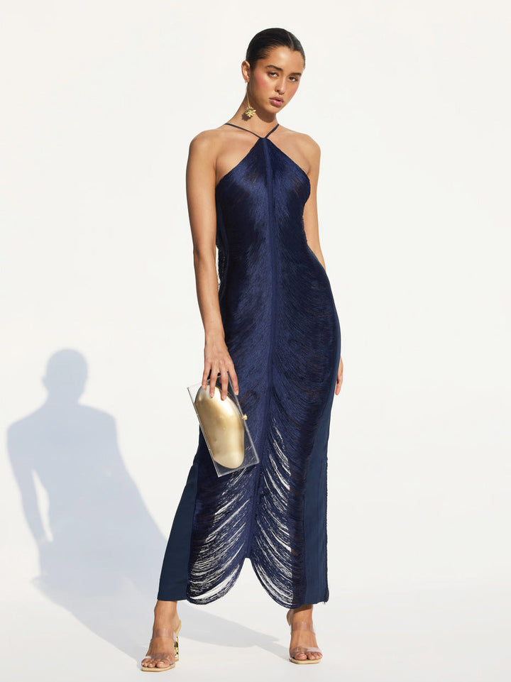 MAURA - Elegant Halter Maxi Dress