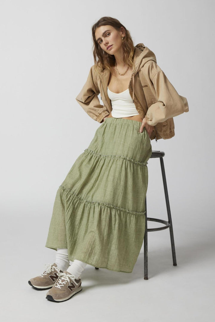 KEMENA - Boho Ruffle Maxi Skirt