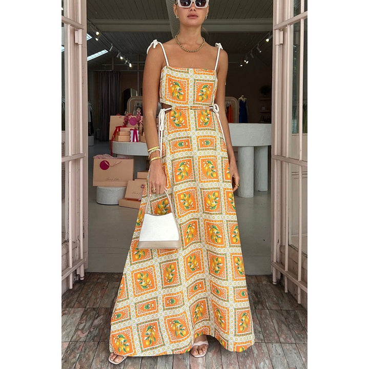 KAELANI - Women's Floral Print Maxi Dress