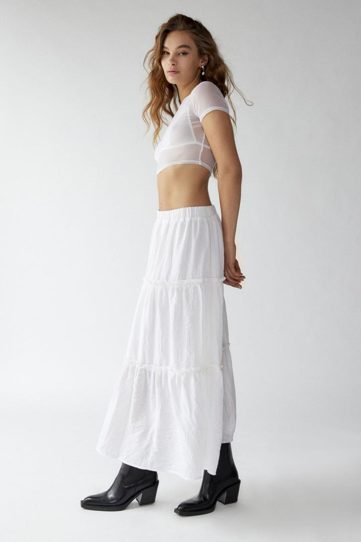 KEMENA - Boho Ruffle Maxi Skirt