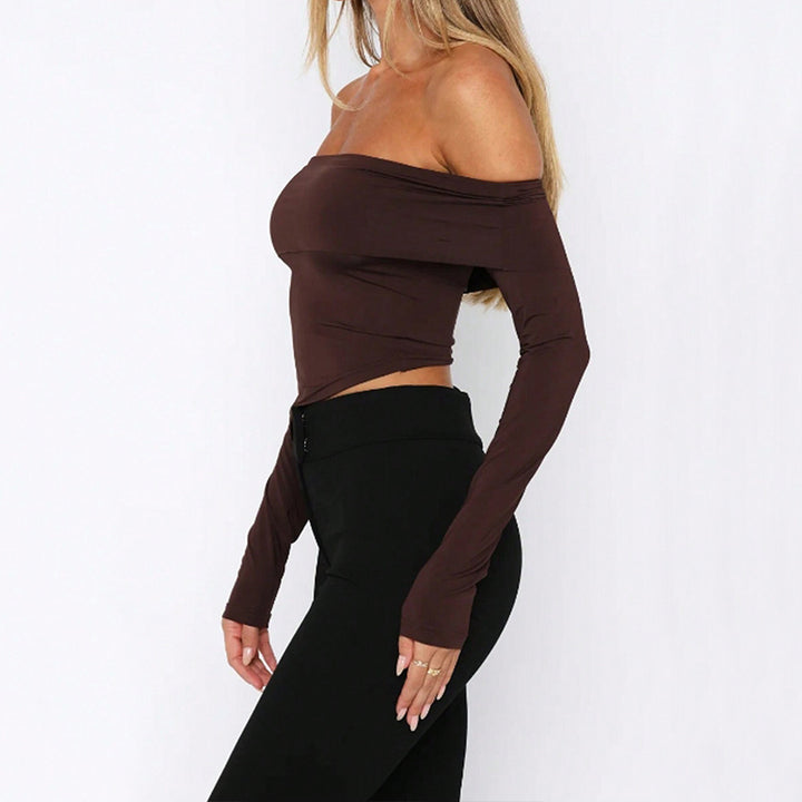 YAMA - Off-Shoulder Long Sleeve Crop Top