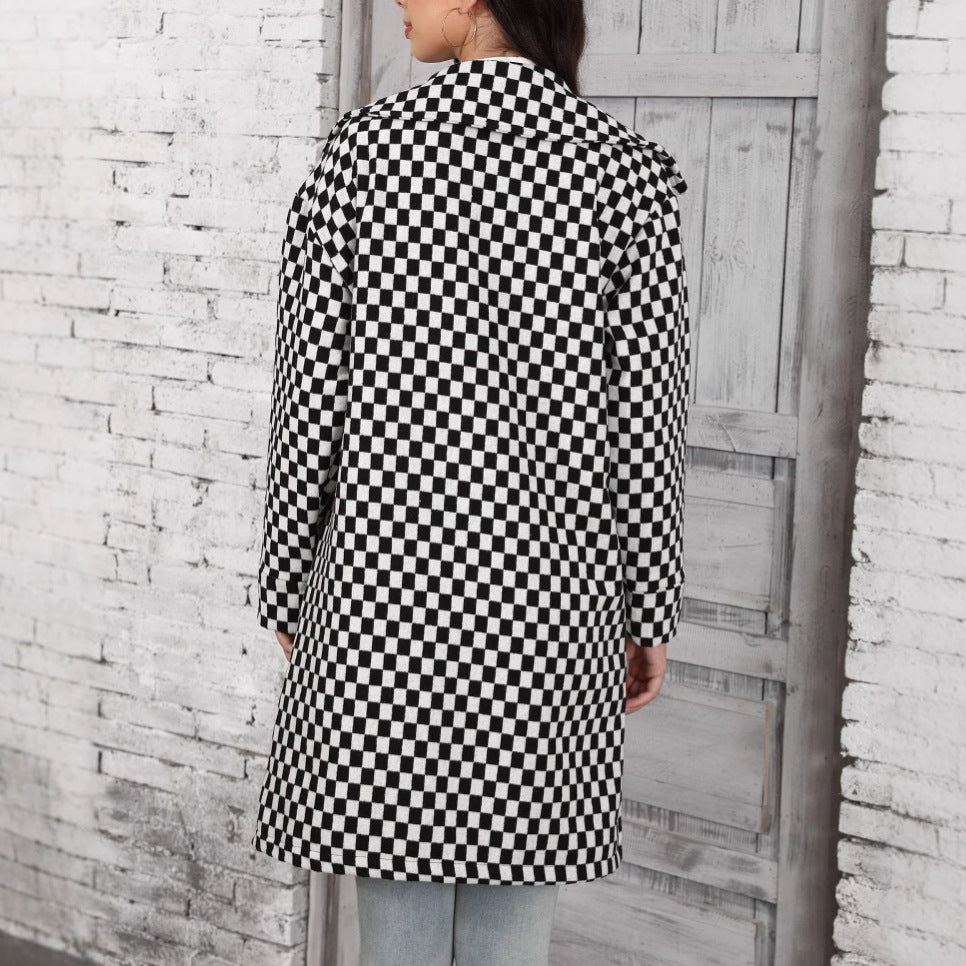 VENNAM - Checkerboard Long Coat