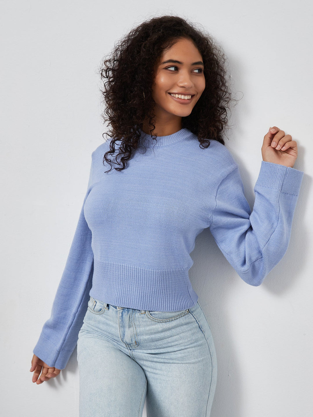 YASZ - Women's Cropped Ribbed Knit Sweater