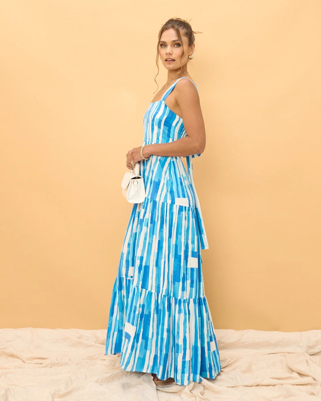 MAY- Striped Tiered Maxi Dress