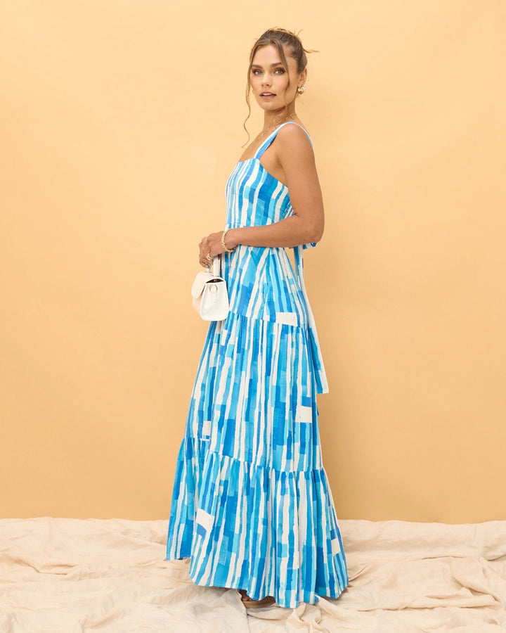 MAY- Striped Tiered Maxi Dress