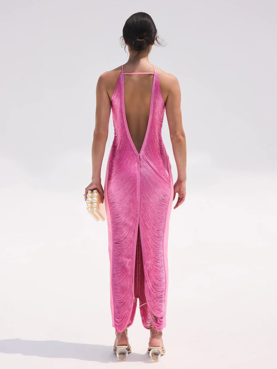 MAURA - Elegant Halter Maxi Dress
