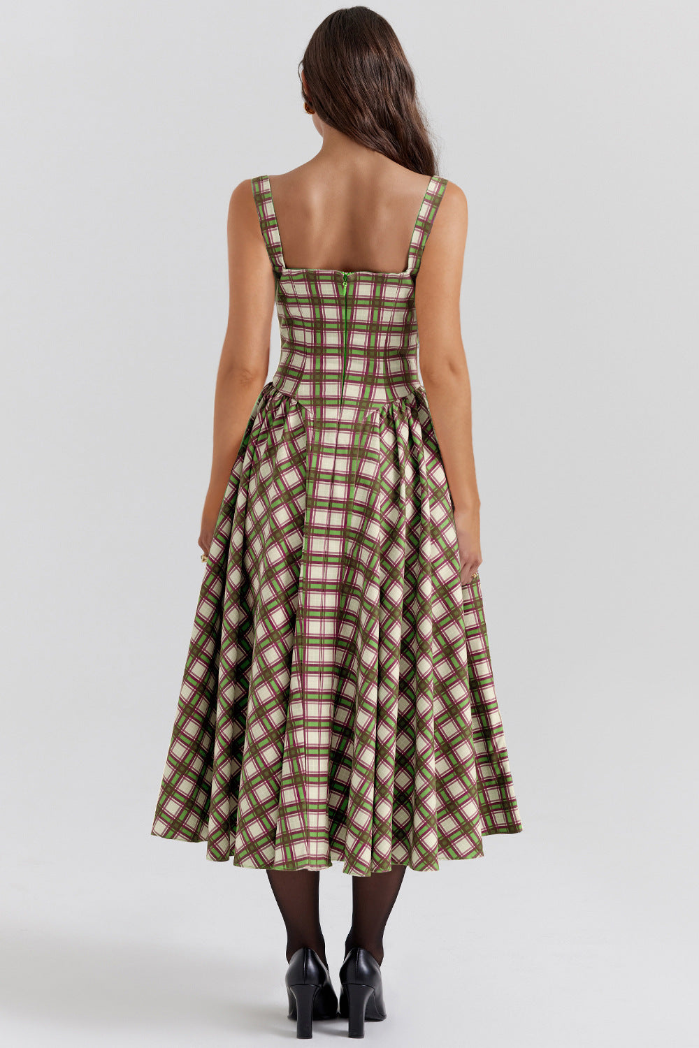 MEDELLIN - Elegant Plaid Midi Dress