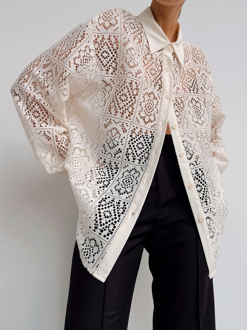 ARACELI - Lace Cut Out Shirt