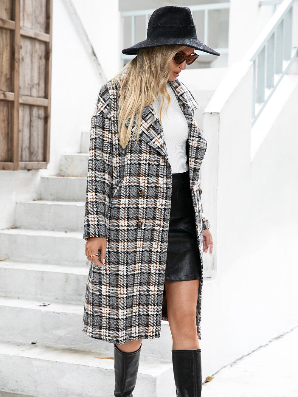LIVY - Plaid Longline Coat