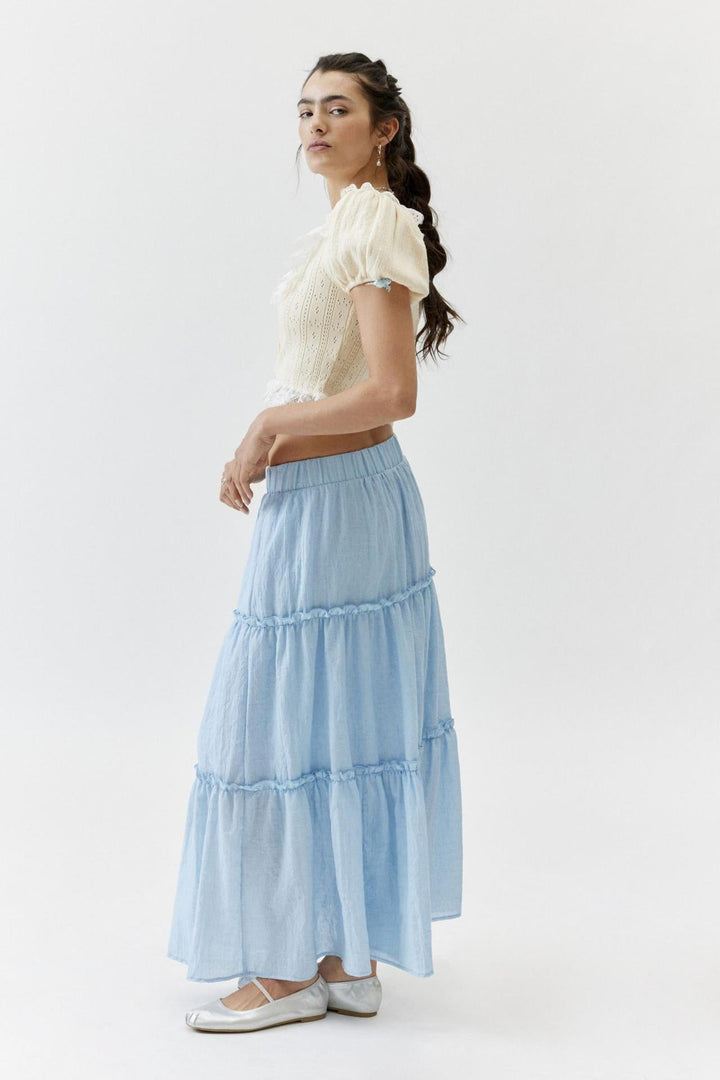 KEMENA - Boho Ruffle Maxi Skirt