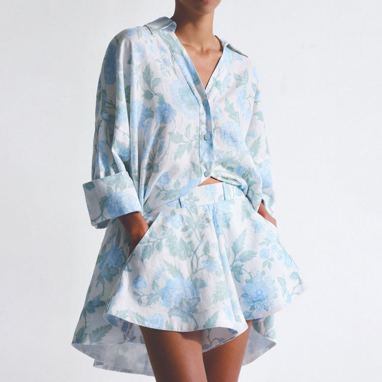 MILLIE - Floral Print Relaxed Shirt Set
