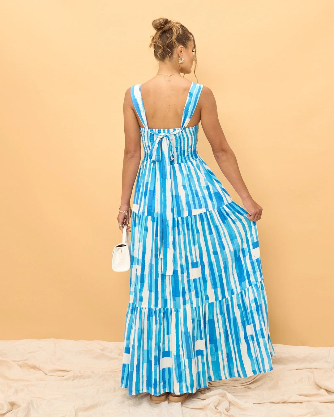MAY- Striped Tiered Maxi Dress