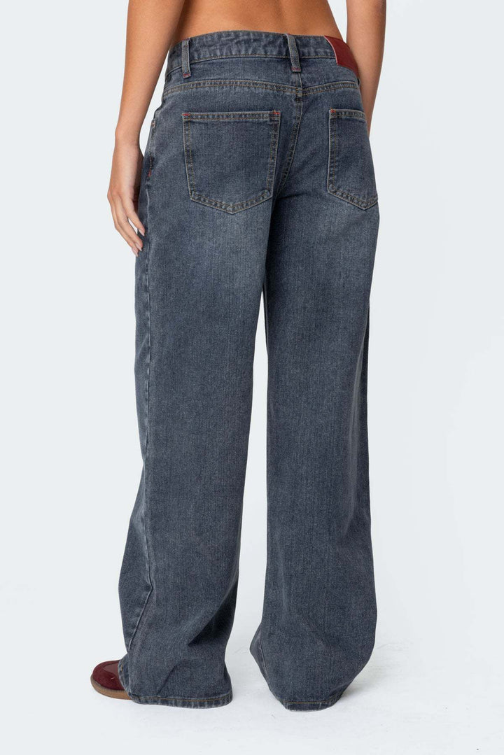 JACKIE - Low-Waisted Wide Leg Denim Jeans
