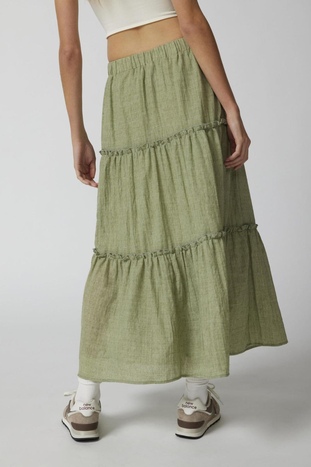 KEMENA - Boho Ruffle Maxi Skirt