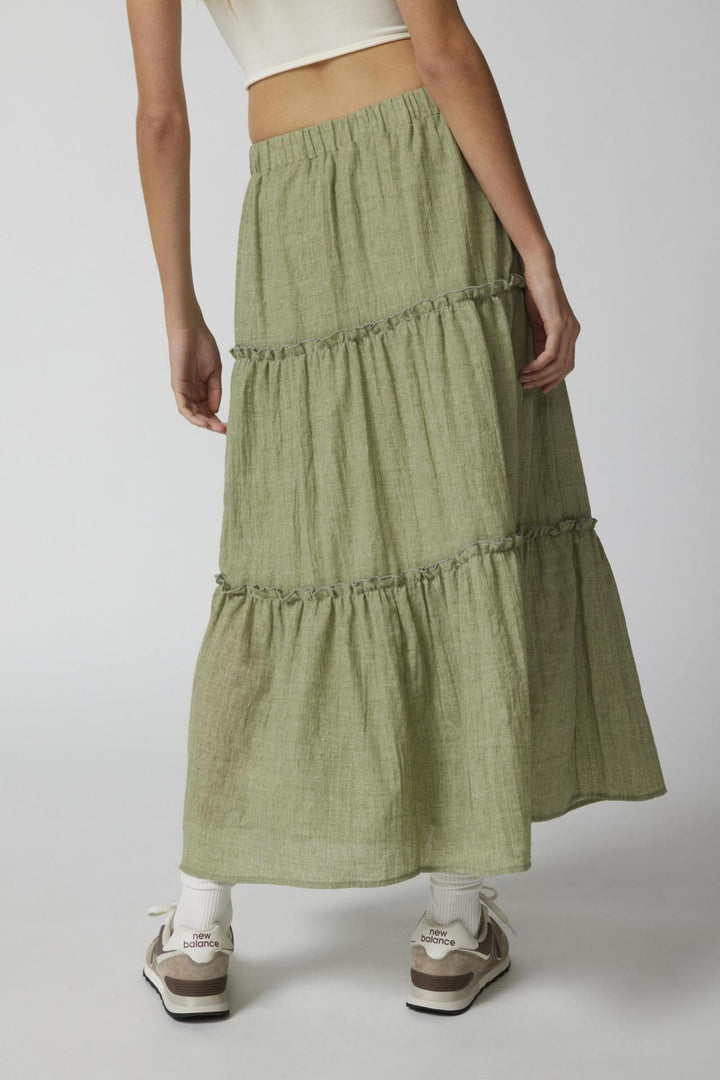 KEMENA - Boho Ruffle Maxi Skirt