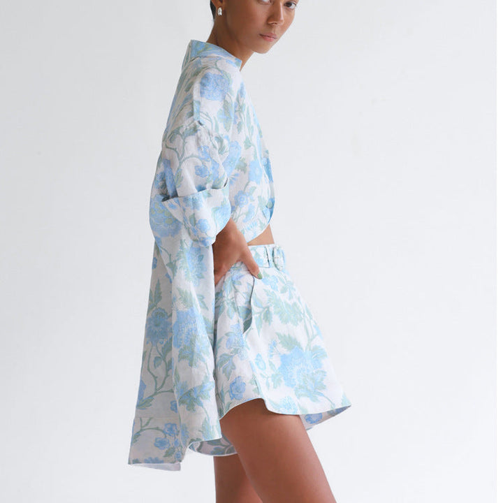 MILLIE - Floral Print Relaxed Shirt Set