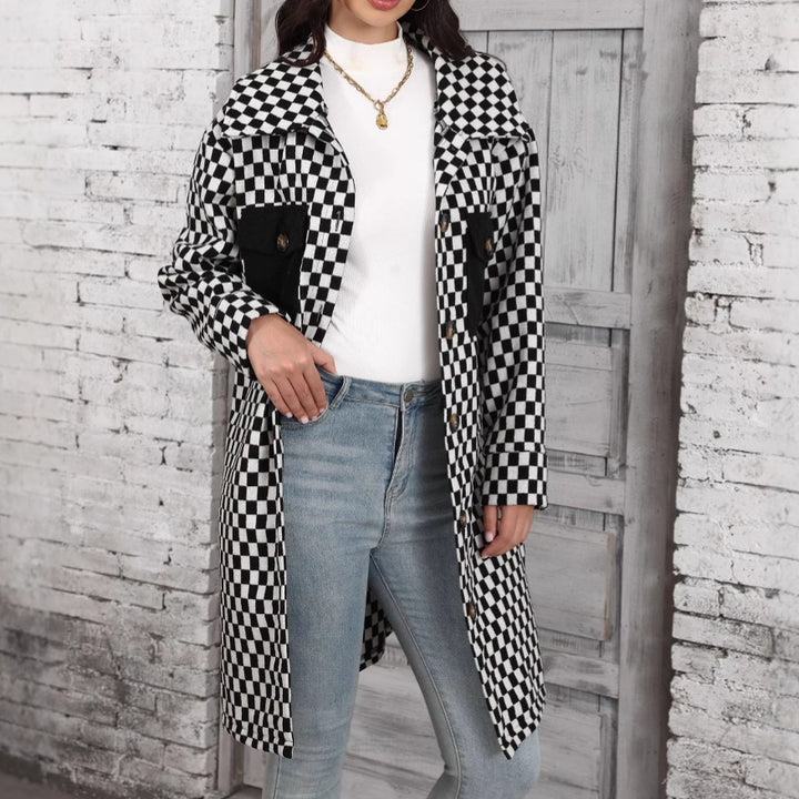 VENNAM - Checkerboard Long Coat