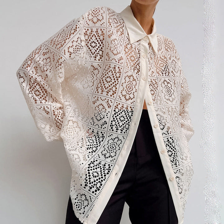 ARACELI - Lace Cut Out Shirt