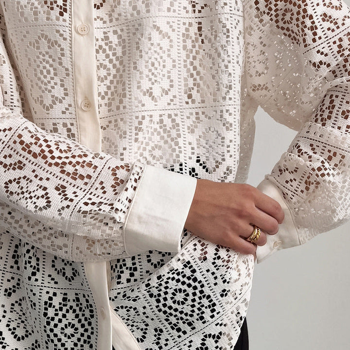 ARACELI - Lace Cut Out Shirt
