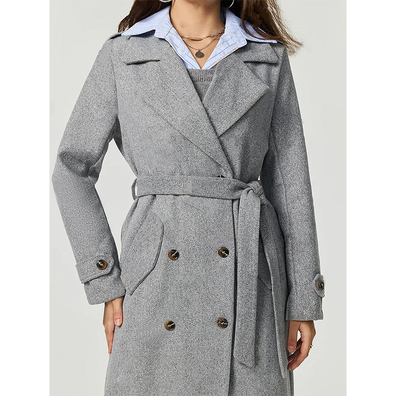 KYARA - Women's Long Double-Breasted Wool Coat