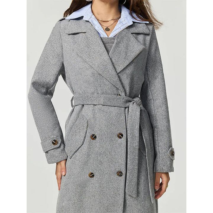 KYARA - Women's Long Double-Breasted Wool Coat