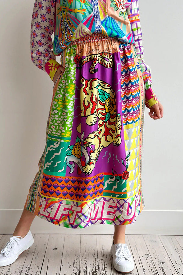 ORIELLE - Colorful Printed Two-Piece Set