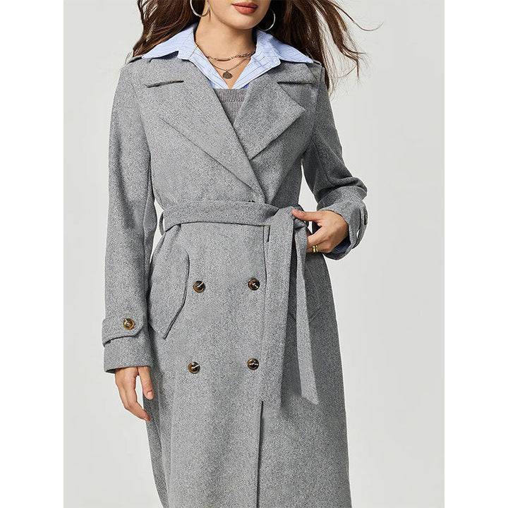 KYARA - Women's Long Double-Breasted Wool Coat