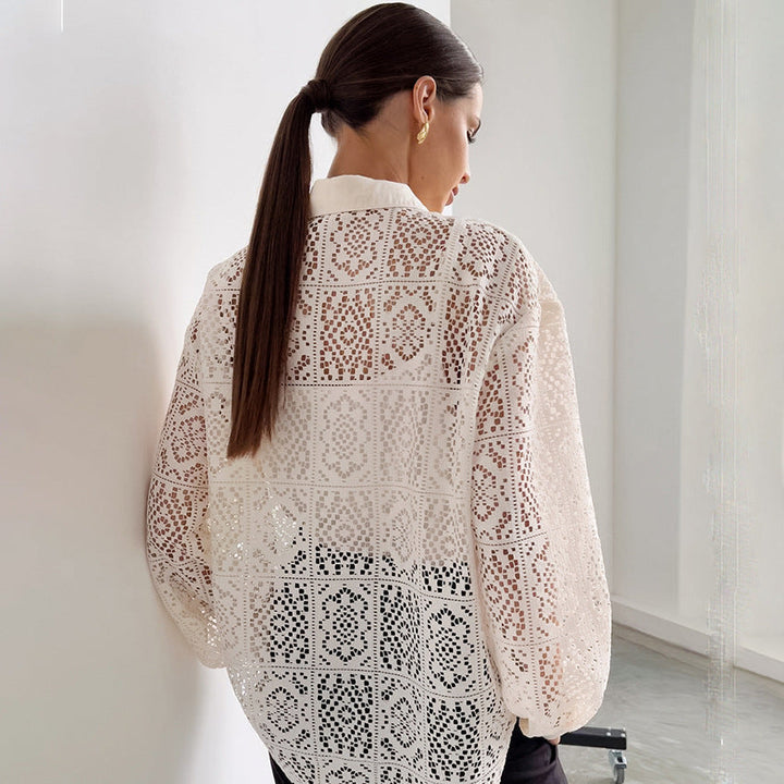 ARACELI - Lace Cut Out Shirt