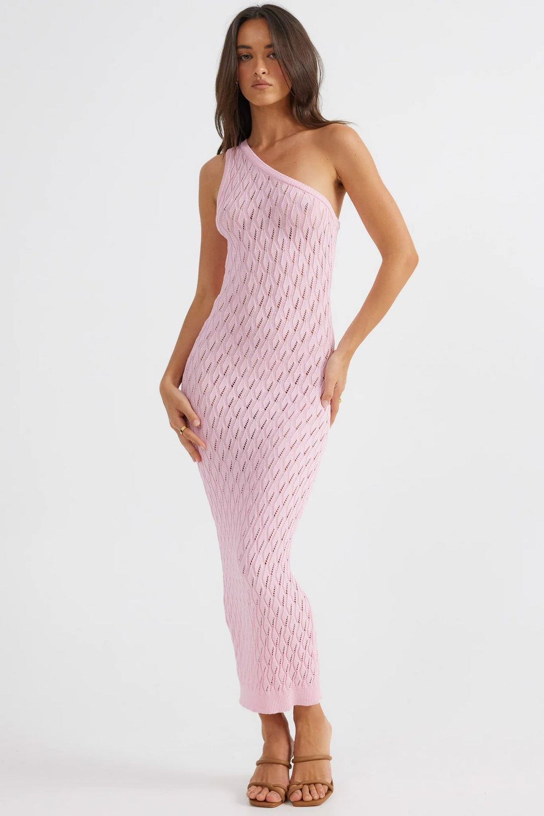 SIHAM - One-Shoulder Knit Midi Dress