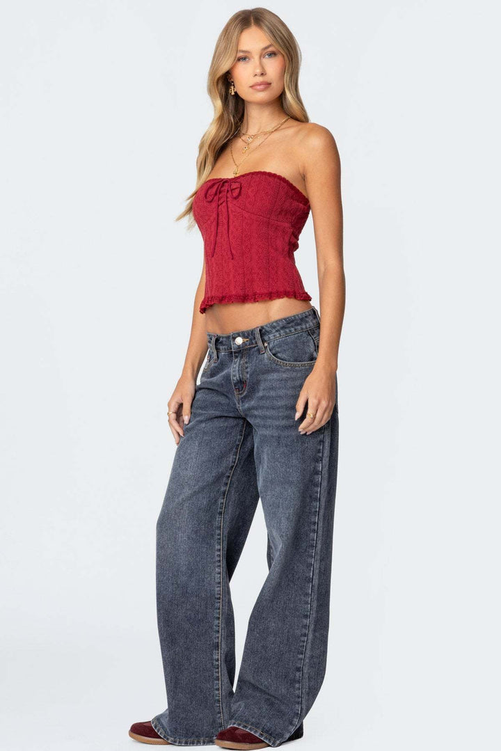 JACKIE - Low-Waisted Wide Leg Denim Jeans