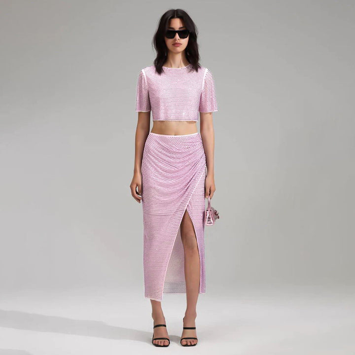 TIARE - Two-Piece Ruched Midi Skirt Set