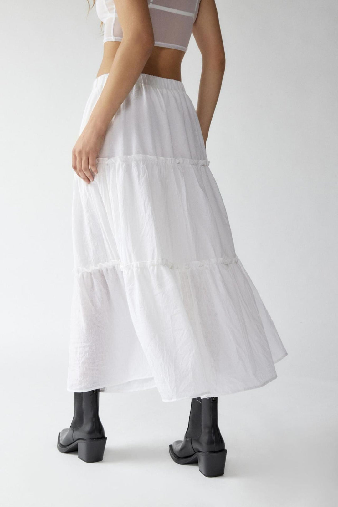 KEMENA - Boho Ruffle Maxi Skirt