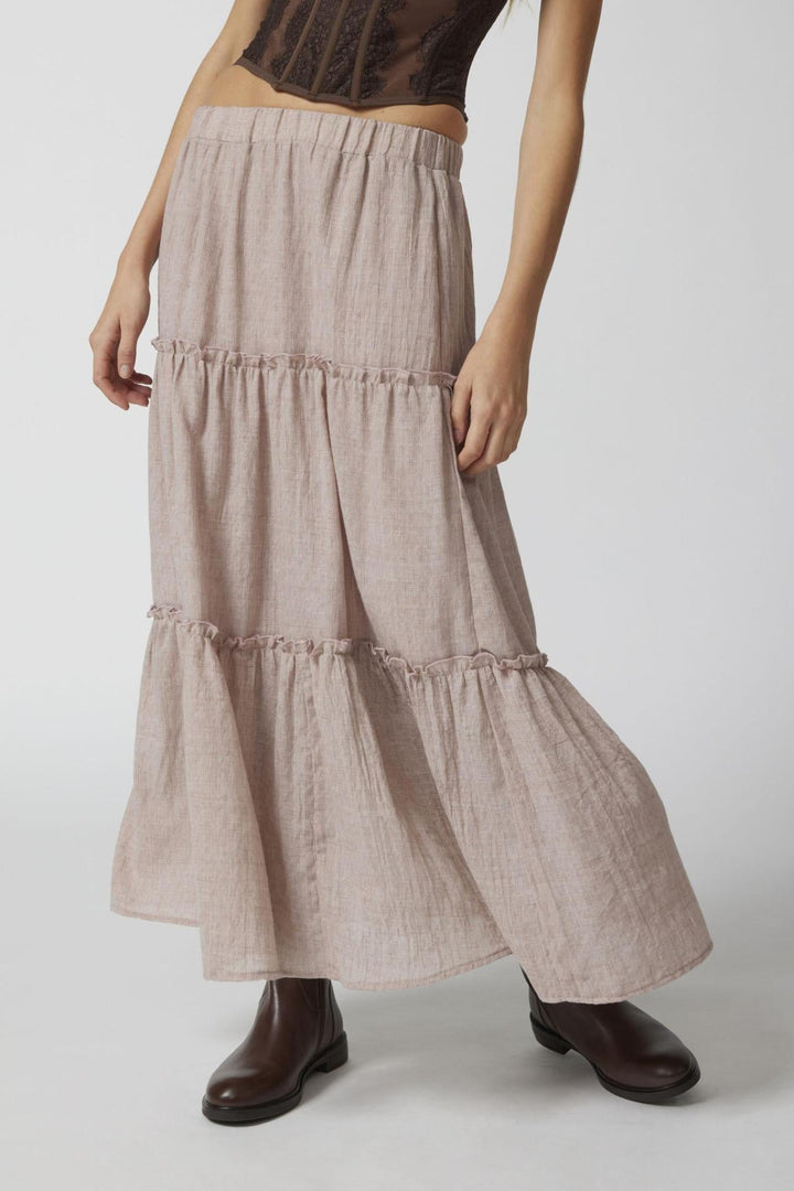 KEMENA - Boho Ruffle Maxi Skirt