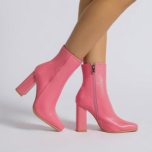 ELLYS - Elegant Pink High-Heeled Ankle Boots