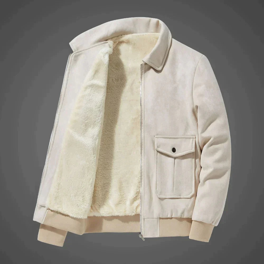 PIERS - Suede Jacket With Teddy Inner Lining